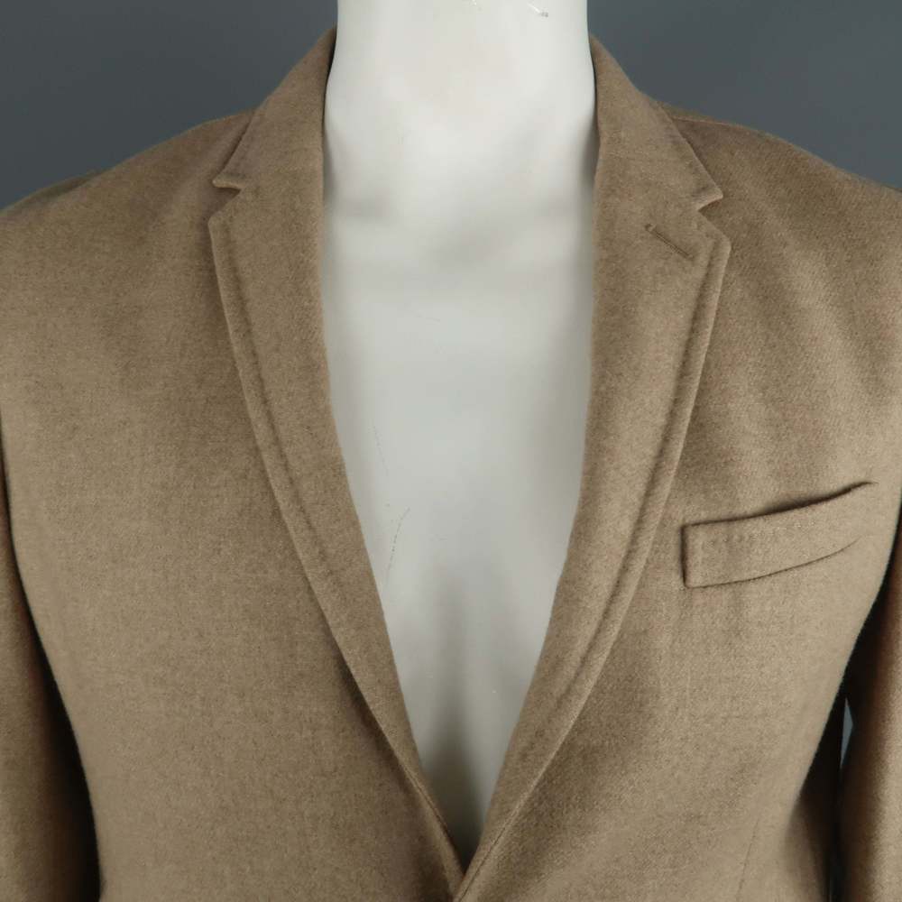 NEIL BARRETT Chest Camel Solid Wool Notch Lapel Sport Coat - Picture 2 of 6